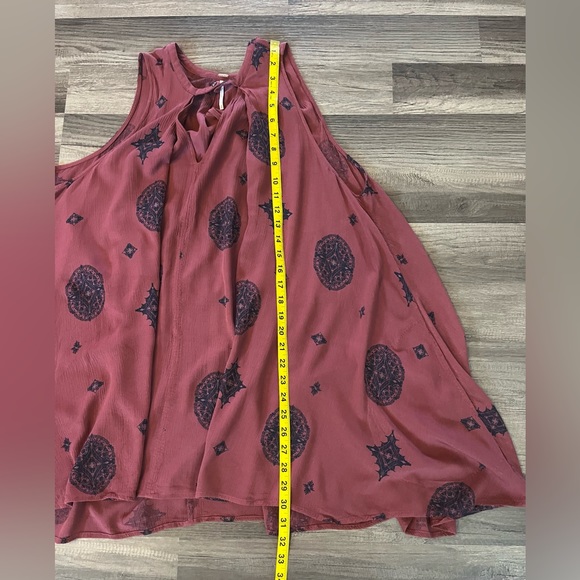 Free People Tree Swing Dress in Maroon Medallion W/Pockets SZ Small - Picture 6 of 8